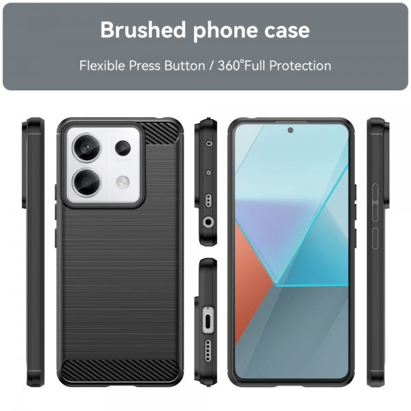 Xiaomi Redmi Note 13 Pro 5G Skal Borstad Kolfibertextur Svart