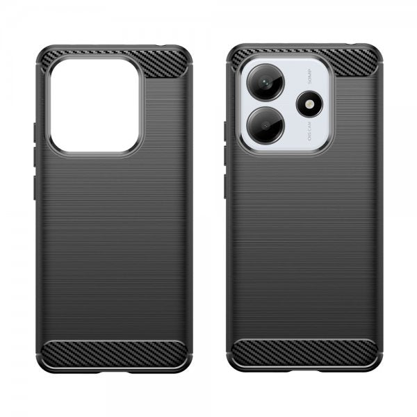 Xiaomi Redmi Note 14 5G Skal Borstad Kolfibertextur Svart