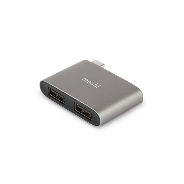 Moshi USB-C to Dual USB-A Adapter Titanium Gray