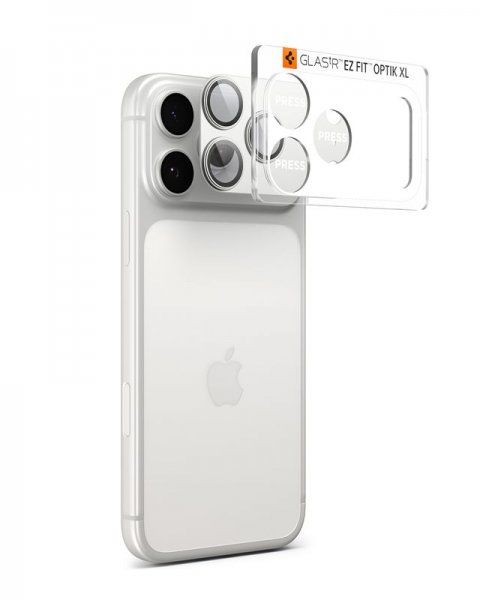 Spigen iPhone 17 Pro Kameraskydd Glas.tR EZ Fit Optik Pro XL Silver