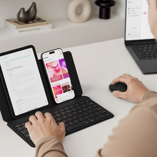 Satechi OntheGo Bluetooth Tangentbord med Stativ Svart