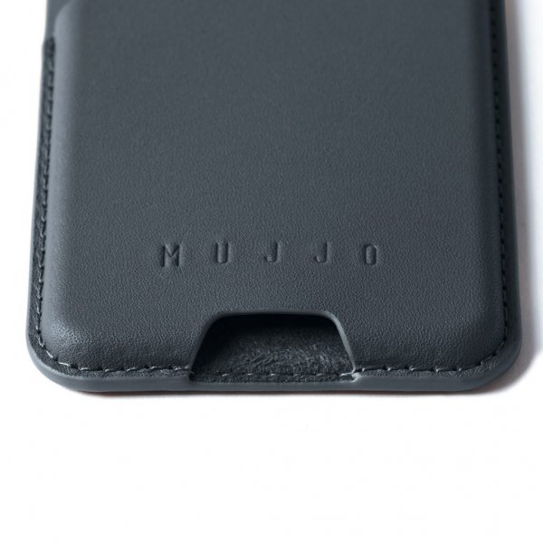 Mujjo MagSafe Korthållare Full Leather Magnetic Wallet Basalt