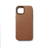 Mujjo iPhone 15 Skal Full Leather Case Dark Tan