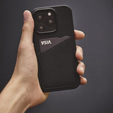 Mujjo iPhone 16 Pro Skal Full Leather Wallet Case Svart