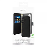 Puro Samsung Galaxy A55 Fodral Wallet Detachable 2 in 1 Svart