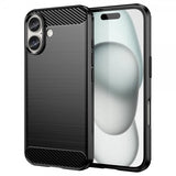 iPhone 16 Skal Borstad Kolfibertextur Svart