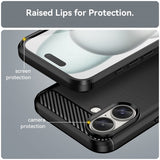 iPhone 16 Plus Skal Borstad Kolfibertextur Svart