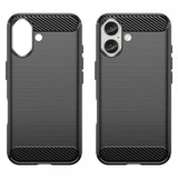 iPhone 16 Plus Skal Borstad Kolfibertextur Svart