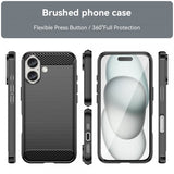 iPhone 16 Plus Skal Borstad Kolfibertextur Svart