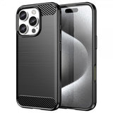 iPhone 16 Pro Skal Borstad Kolfibertextur Svart