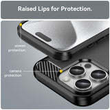 iPhone 16 Pro Skal Borstad Kolfibertextur Svart