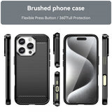 iPhone 16 Pro Max Skal Borstad Kolfibertextur Svart