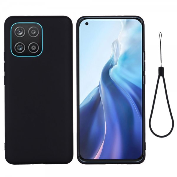 Samsung Galaxy A03 Skal med Strap Silikon Svart