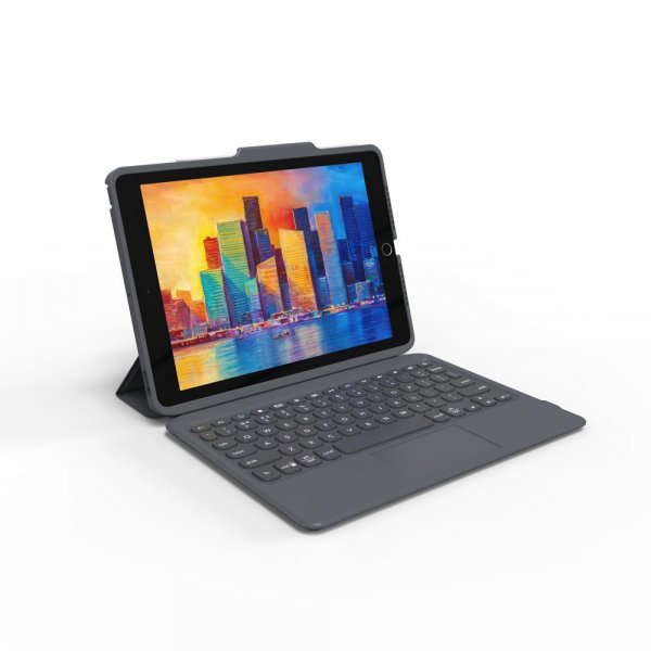 ZAGG iPad 10.2 Fodral med tangentbord Pro Keys with Trackpad Nordic Svart Grå
