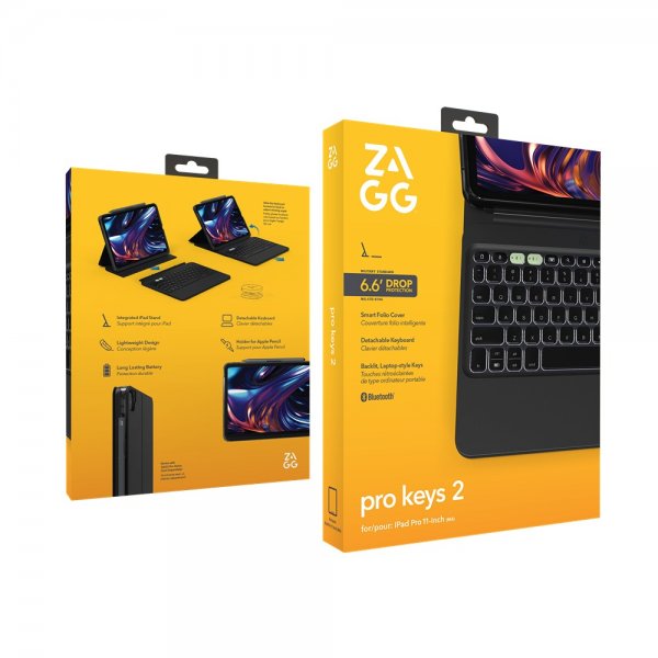 ZAGG iPad Pro 11 (M4/M5) Fodral med Tangentbord Pro Keys 2 Nordic Layout Svart