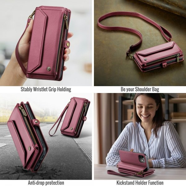 CaseMe iPhone 12/iPhone 12 Pro Fodral C36 Series Röd