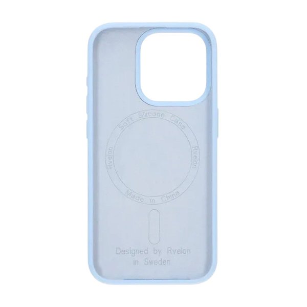 Rvelon iPhone 15 Pro Skal Silikon MagSafe Ljusblå