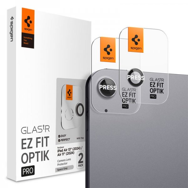 Spigen iPad Air 11 (M2/M3/M4)/iPad Air 13 (M2/M3/M4) Kameraskydd GLAS.tR EZ Fit Optik Pro Space Grey