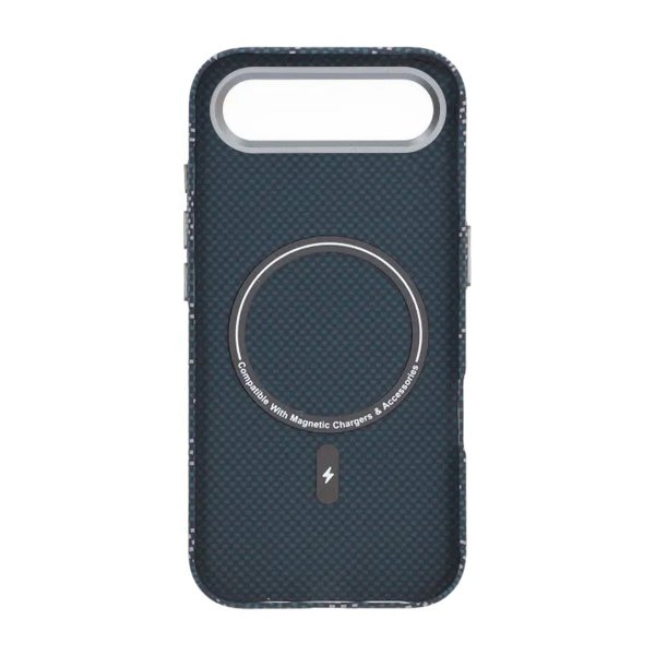 iPhone Air Skal Aramidfiber MagSafe Blå Text
