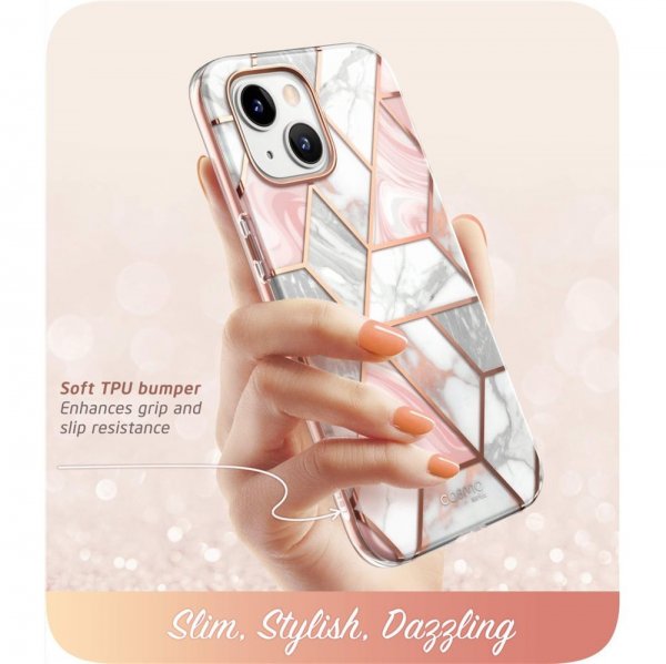Supcase iPhone 14 Plus Skal Cosmo Pink Marble