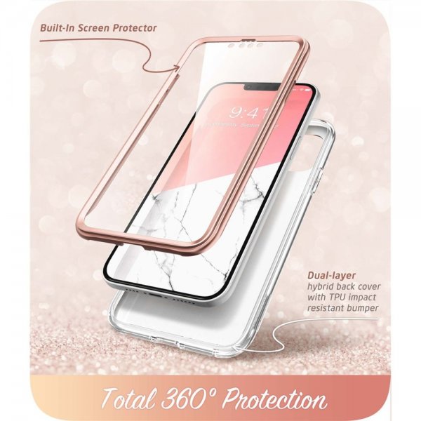 Supcase iPhone 14 Plus Skal Cosmo Pink Marble