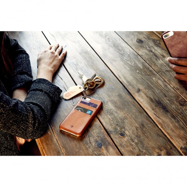 Twelve South iPhone 7 Plus/iPhone 8 Plus Skal Relaxed Leather Kortfack Marsala