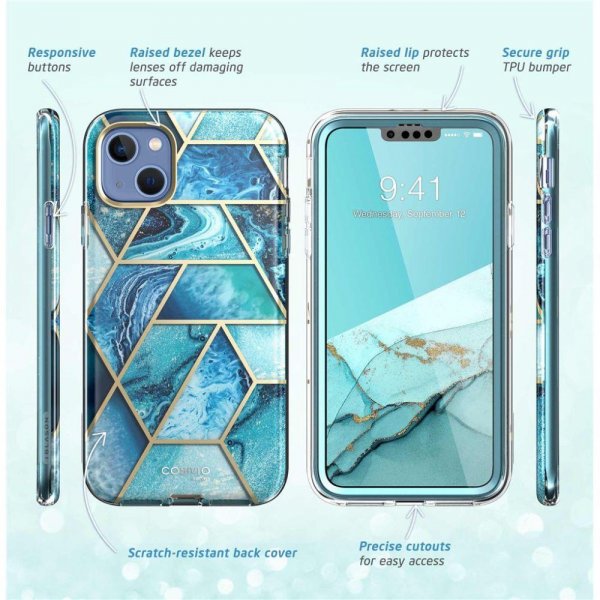 Supcase iPhone 14 Plus Skal Cosmo Blue Marble