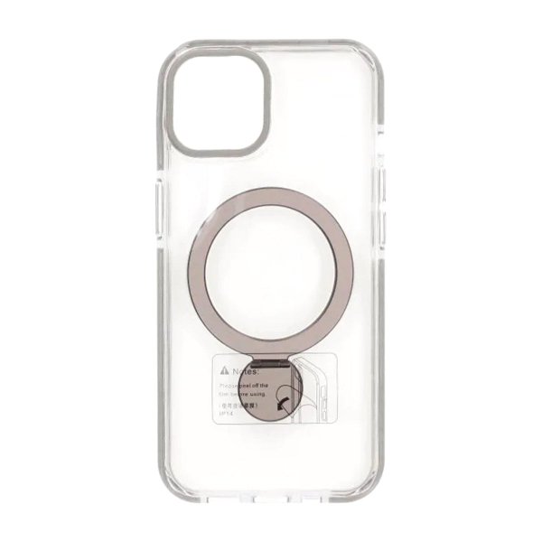 iPhone 13/iPhone 14 Skal Ringstativ MagSafe Svart Transparent