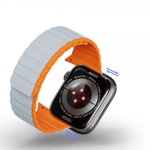 Dux Ducis Apple Watch 38/40/41/42mm Armband LD Series Grå Orange