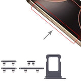 Knappar och Simkorthållare för iPhone 15 Pro och 15 Pro Max - Svart