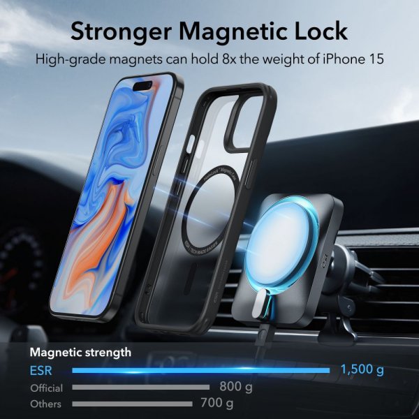 ESR iPhone 15 Skal Classic Hybrid HaloLock Svart