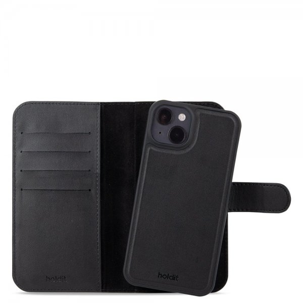 holdit iPhone 13/iPhone 14 Fodral Wallet Case Magnet Plus Black