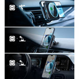 ESR Bilhållare Qi2 Air Vent Wireless Car Charger CryoBoost HaloLock Svart