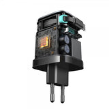 Joyroom 65W Väggladdare med inbyggd USB-C kabel & USB-A/USB-C uttag Svart
