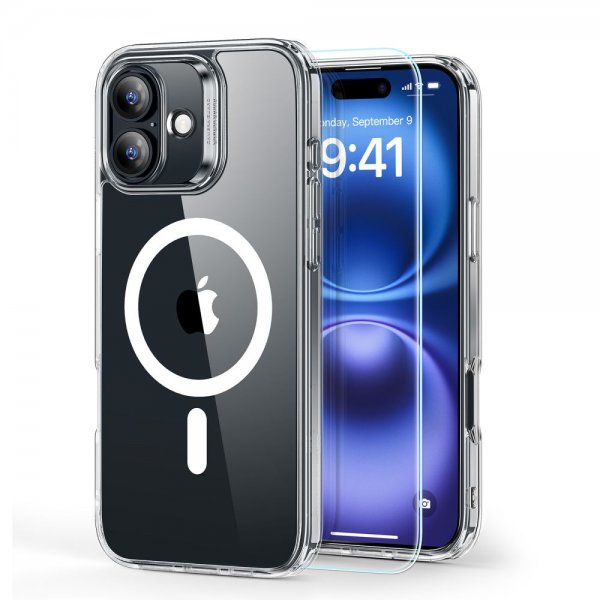ESR iPhone 16 Skal och Skärmskydd Classic Hybrid MagSafe Set Transparent