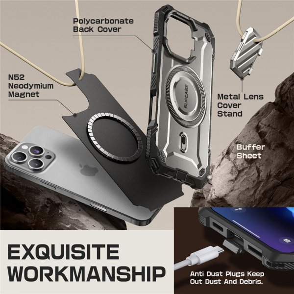Supcase iPhone 16 Pro Max Skal UB Mag XT Grå