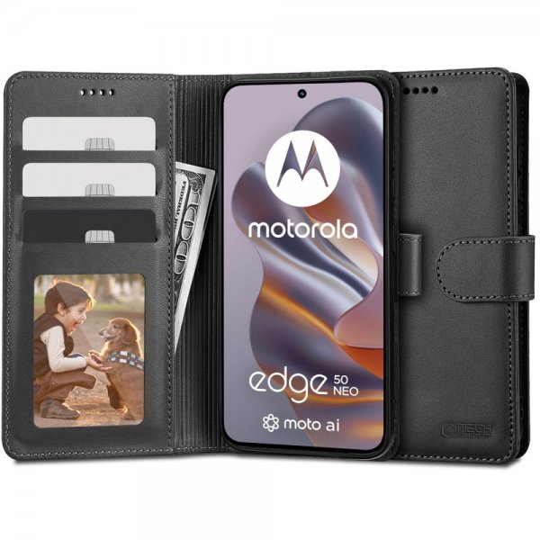 Tech-Protect Motorola Edge 50 Neo Fodral Wallet Svart