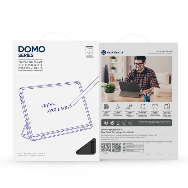 Dux Ducis Samsung Galaxy Tab S9 Plus/S9 FE Plus/S10 Plus Fodral DOMO Series Svart