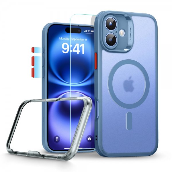 ESR iPhone 16 Skal och Skärmskydd Classic Pro MagSafe Set Blå