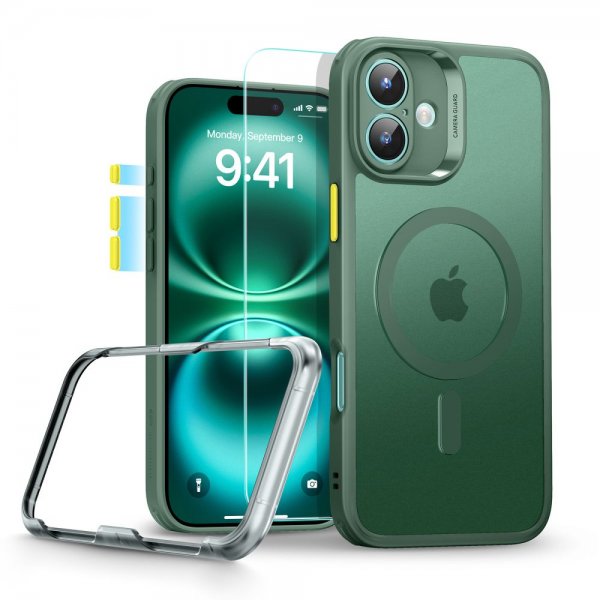ESR iPhone 16 Skal och Skärmskydd Classic Pro MagSafe Set Grön