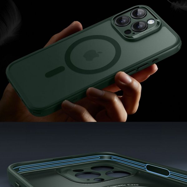 ESR iPhone 16 Pro Max Skal och Skärmskydd Classic Pro MagSafe Set Grön