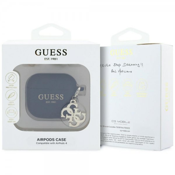 Guess AirPods 4 Skal Classic Logo 4G Charm Svart