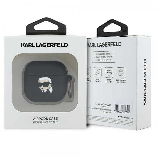 Karl Lagerfeld AirPods 4 Skal Karl 3D Svart
