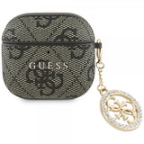 Guess AirPods 4 Skal Classic Logo 4G Charm Brun