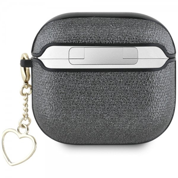 Guess AirPods 4 Skal Metallic Script Charm Svart