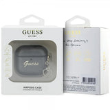Guess AirPods 4 Skal Metallic Script Charm Svart