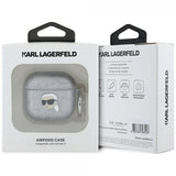 Karl Lagerfeld AirPods 4 Skal Monogram Karl Silver
