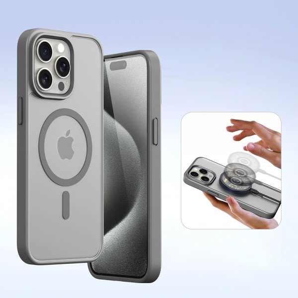 Dux Ducis iPhone 15 Pro Max Fodral 2-i-1 Lawa Series MagSafe Grå