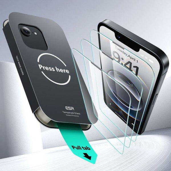 ESR iPhone 13/13 Pro/14/16e/17e Skärmskydd UltraFit 2-pack
