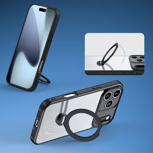 Dux Ducis iPhone 17 Pro Skal Aimo Series MagSafe Kickstand Svart